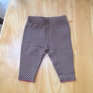 Like New! Brown leggings with white polka dots.